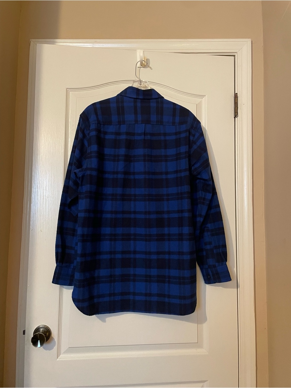 L.L.Bean Men’s Plaid Shirt M Blue Black 100% Cotton Flannel Traditional Fit NWT - Picture 3 of 9